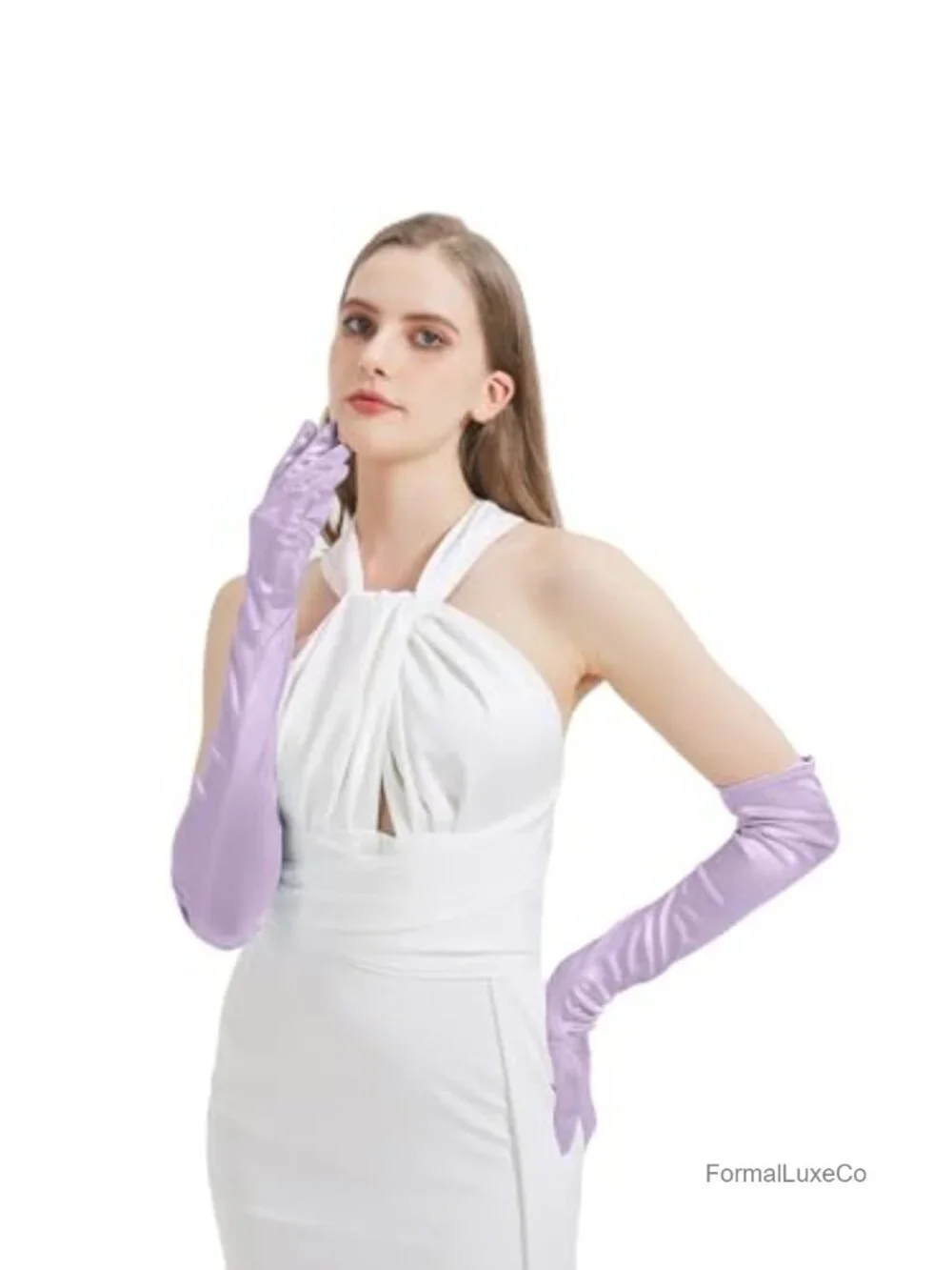 Satin Opera Gloves Women Elbow Length Formal Party
